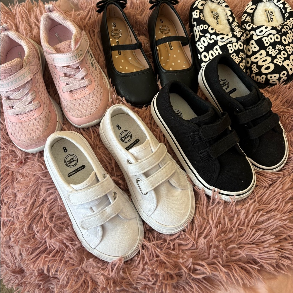 5 pairs of Little Girls Size 8 Shoe Lot